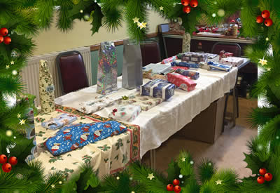 the festive tombola at Holme-On-Spalding-Moor Christmas coffee morning